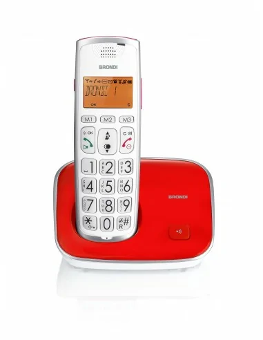 Brondi Bravo Gold 2 Telefono DECT Identificatore di chiamata Rosso, Bianco
