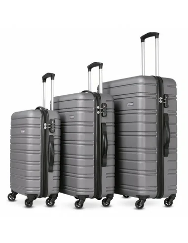 Smartway BAG-KITA9373 Set di valigie Grigio Acrilonitrile butadiene stirene (ABS), Poliestere