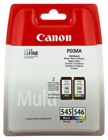 Canon PG-545 CL-546 Multipack cartuccia d'inchiostro 2 pz Originale Nero, Ciano, Magenta, Giallo