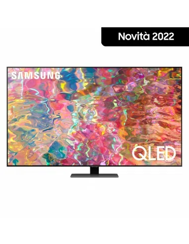Samsung Series 8 TV QLED 4K 65” QE65Q80B Smart TV Wi-Fi Carbon Silver 2022, Processore Quantum 4K, Quantum HDR, Contrasti