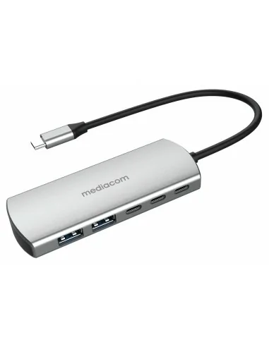 Mediacom MD-C324 hub di interfaccia USB 2.0 Type-C 5000 Mbit s Alluminio