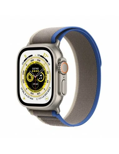 Apple Watch Ultra GPS + Cellular, 49mm Cassa in Titanio con Cinturino Trail Loop Blu Grigio - M L