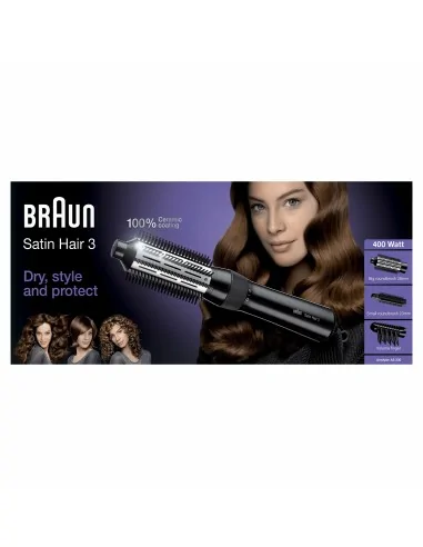Braun Satin Hair 3 AS330 Modellatore Ad Aria Per Capelli Accessoriato Con Volumizzatore E Spazzola Rotonda Piccola