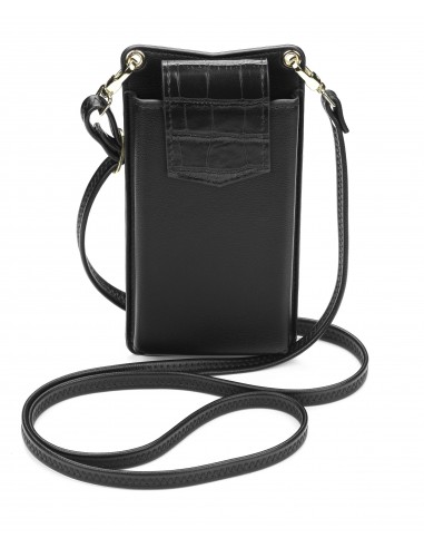 Cellularline Mini Bag - Essential Custodia universale a fondina effetto pelle con tracolla regolabile Nero