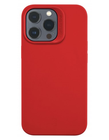 Cellularline Sensation - iPhone 14 Pro Max Custodia in silicone soft touch con tecnologia antibatterica Microban integrata Rosso