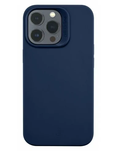 Cellularline Sensation - iPhone 14 Pro Max Custodia in silicone soft touch con tecnologia antibatterica Microban integrata Blu