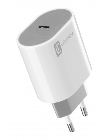 Cellularline USB-C Charger Stylecolor - Universal Caricabatterie da rete20W colorato Bianco