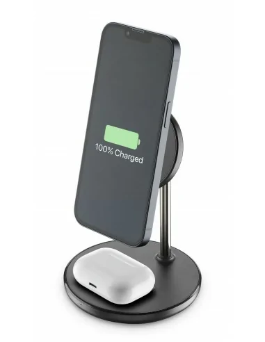 Cellularline Mag Duo Wireless Charger Supporto con carica wireless 2 in 1 per dispositivi Apple