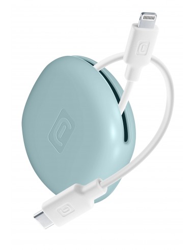 Cellularline Bag Cable Cavo da USB-C a Lightning con portacavo Blu