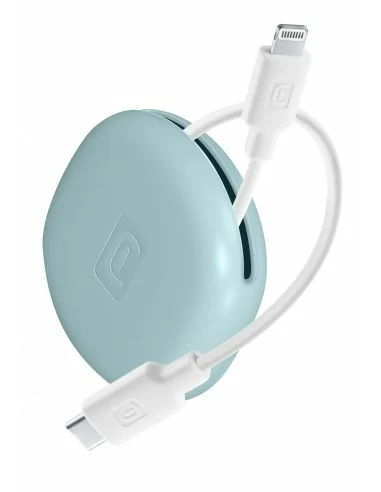 Cellularline Bag Cable Cavo da USB-C a Lightning con portacavo Blu