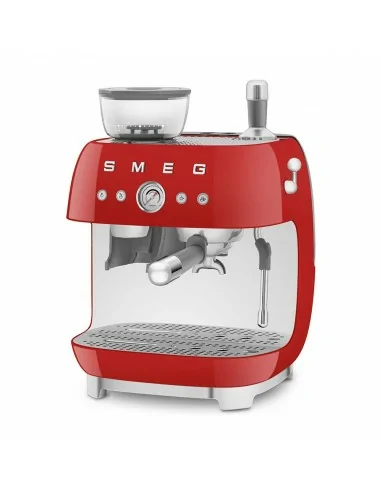 Smeg Macchina da Caffè Espresso Manuale con macinacaffè integrato 50's Style – Rosso LUCIDO – EGF03RDEU