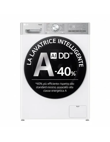 LG F4R9009TPWC Lavatrice 9kg AI DD, Classe A-40%, 1400 giri, TurboWash, Vapore